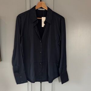 Abercrombie & Fitch Women's Navy Button Down Shirt